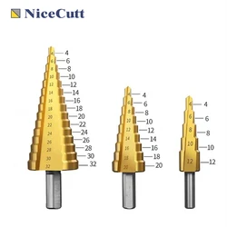 Nicecutt hss 4241 3 peças broca 4 12 4 20 4 32 ferramentas elétricas de perfuração reta sulco passo broca usinada ferro plástico madeira