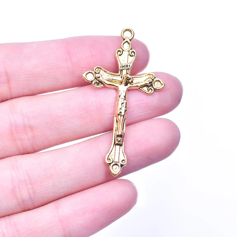 Handmade Ancient Alloy Cross Gold Cross Charm For DIY Jewelry Making From  Cambay_jewelry, $0.13