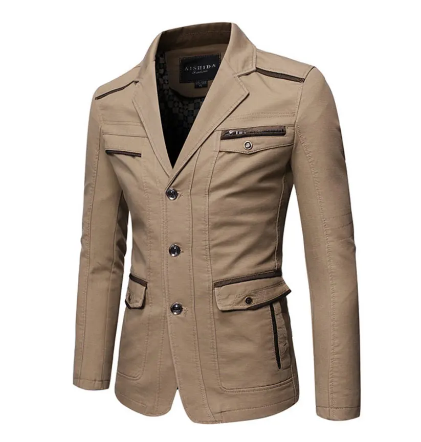 SUKIWML мужские костюмы, жакеты, блейзеры карманный хлопковый мужской пиджак костюм Блейзер роскошный мужской костюм Terno мужские пиджаки для мужчин