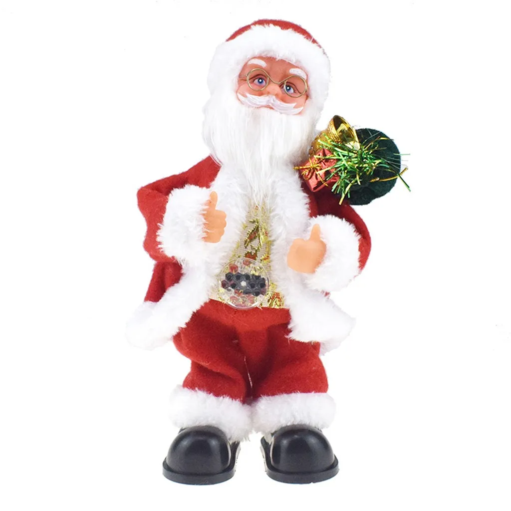 Рождество Санта Клаус кукла игрушка электрические рождественские подарки для детей Поющие танцевальные игрушки Новогодние подарки L826 - Цвет: Red