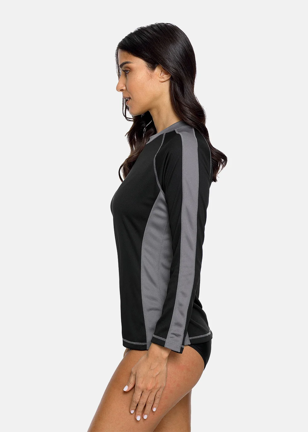 Anfilia, женские быстросохнущие рубашки с длинным рукавом, Рашгард для бега на велосипеде, рубашка с цветным блоком, походный Рашгард, топ UPF 50