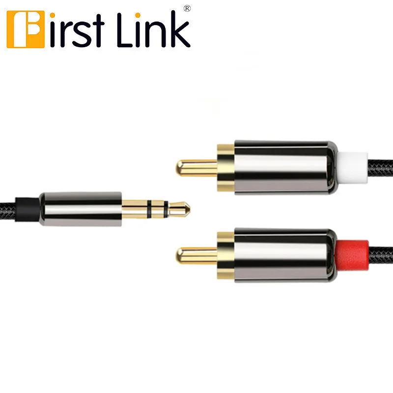 R2Rca на 3 5 мм Мужской aux кабель позолоченный jack аудио rca кабели для наушников