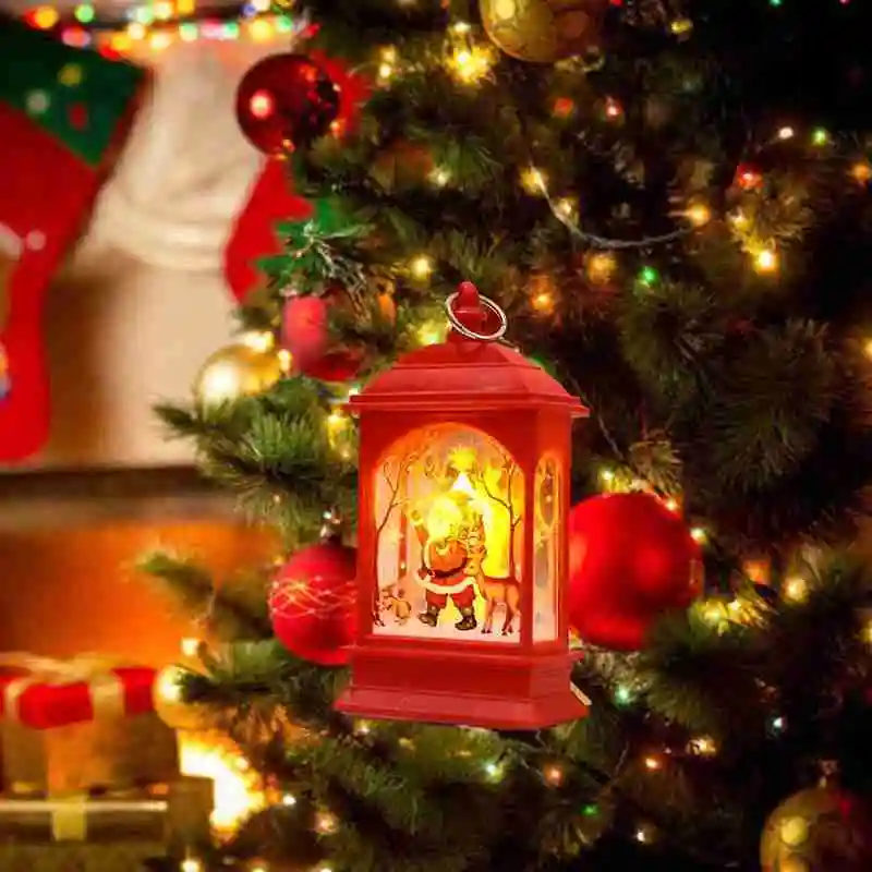

Home Portable Christmas Gift Decorative Light Indoor Hanging Lantern Crafts Holiday Vintage Christmas Religious Hanging Pendant