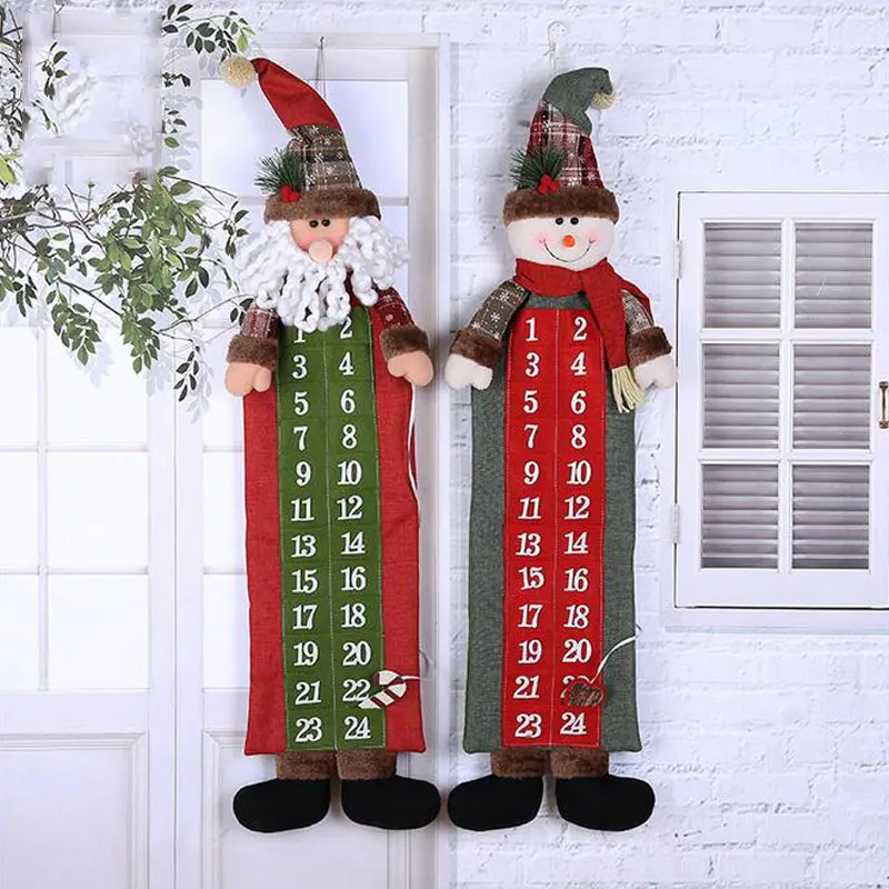Christmas Calendar Santa Snowman 3D Doll Decals Advent Calendar Christmas Countdown Calendar Christmas Decorations For Home