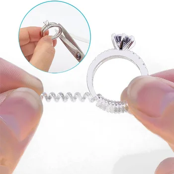 

Transparent Ring Adjustment Spring Rope Spiral Based DIY Tightener Jewelry Parts Protection Ring Size Adjuster Resizing Tools