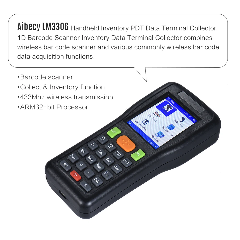 Aibecy LM3306 Ручной терминал сбора данных беспроводной и проводной сканер штрих кода
