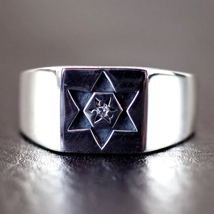 Imported from Thailand 925 sterling silver simple hexagonal star small square ring | Украшения и аксессуары