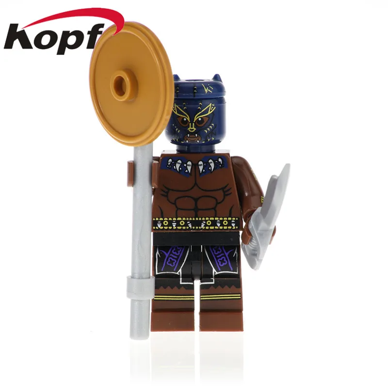 Одиночная супер героев строительные блоки Черная пантера M'baku Shuri Killmonger кирпичи Фигурки игрушки для детей XH 857 - Цвет: 856 Without Box