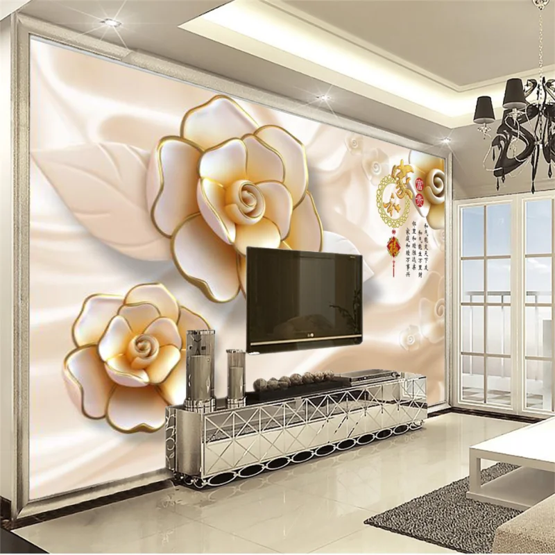 Пользовательские фото обои 3D 5D 8D 16D Роза узор домашний декор гостиной настенное покрытие