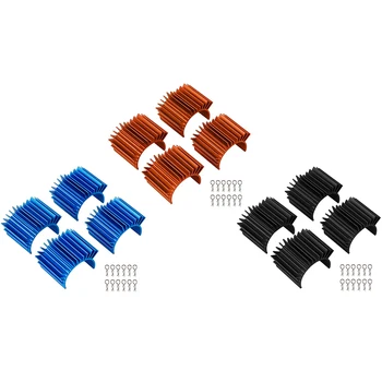 

RC Aluminum Radiator 4 Radiators and 12 Silver Body Fixing Clips, Suitable for 540 550 Brushed Motor RC Auto Parts