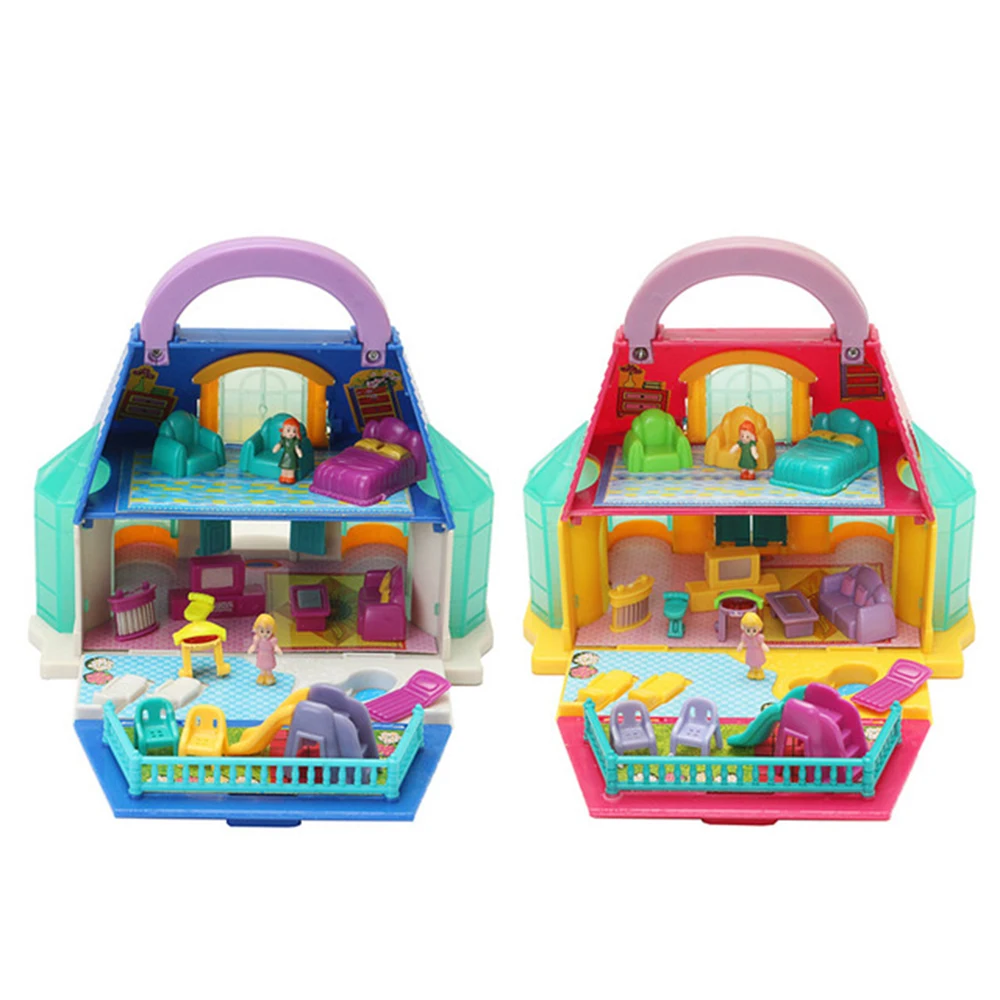 Вилла 2-этажный кукольный домик игрушки игровой домик игрушки DIY украшения съемная модель ручной микро-пейзаж домик для собственной сборки подарок