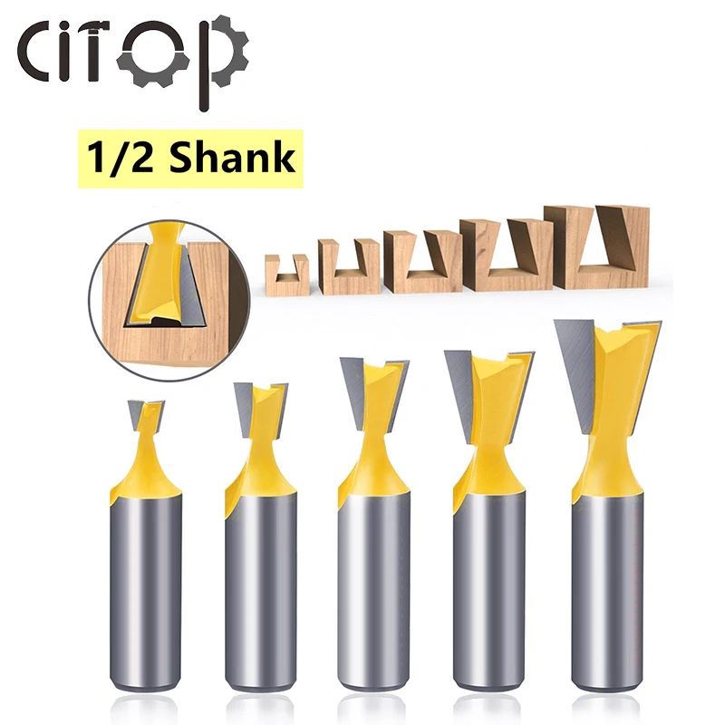 Citop 1/2 "хвостовик ласточкин хвост соединительные фрезы Набор 14 градусов Tenon