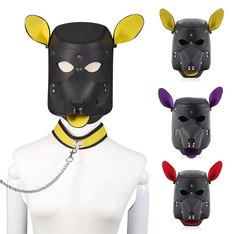 Эротический Slave Harness сексуальная хозяйка кожаный собачий головной убор БДСМ