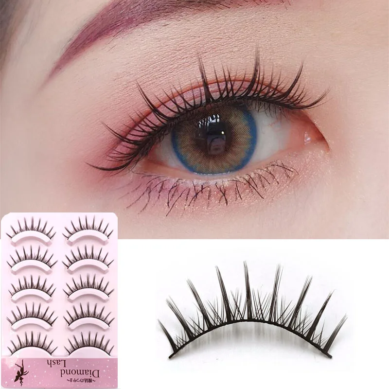 

ICYCHEER 5 Pairs Natural Japanese Series Makeup False Eyelashes Long Thick Eye Lash Extension Cosplay False Eyelashes