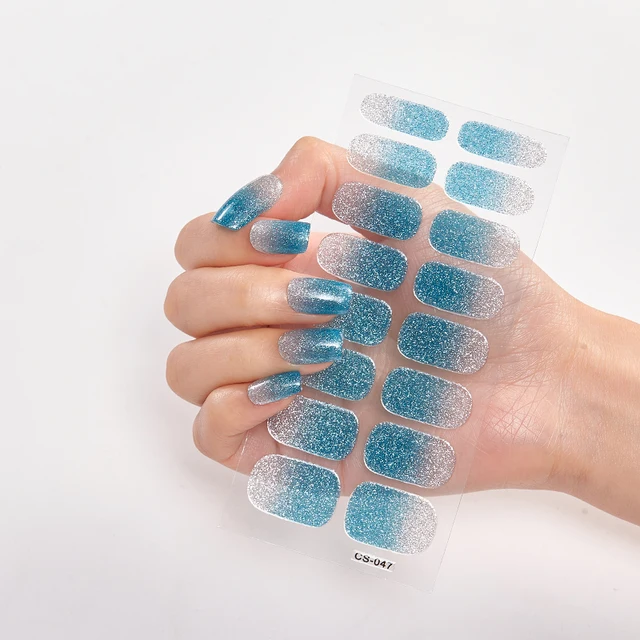 New Year Pure Color Nail Wrap DIY  Decals Plain Decor Stickers Nail Art Sticker Set Minimalist Nail Strip Christmas Nail Sticker CS-47