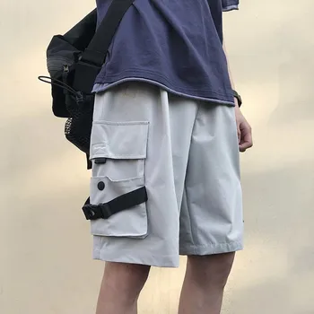

2020 Summer New Youth Popular Big Pocket Tooling Solid Color Shorts Fashion Casual Wild Five-point Pants Gray / Black / Khaki