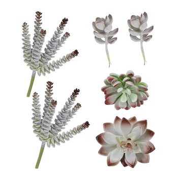 

6PCS Artificial Succulents Set Home Party Decorative Fake Plant Landscape Lotus Flower Arrange For Table Decors
