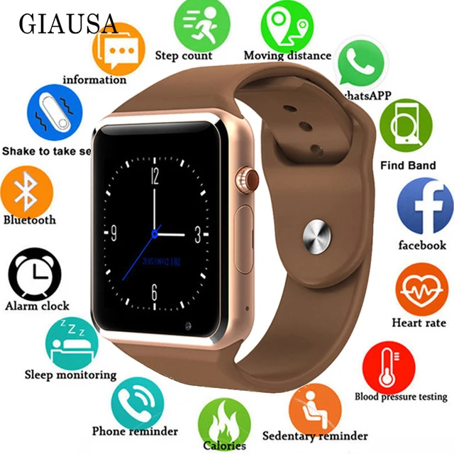 A1 наручные часы Bluetooth Смарт спортивные Шагомер с сим камерой Smartwatch reloj inteligente для