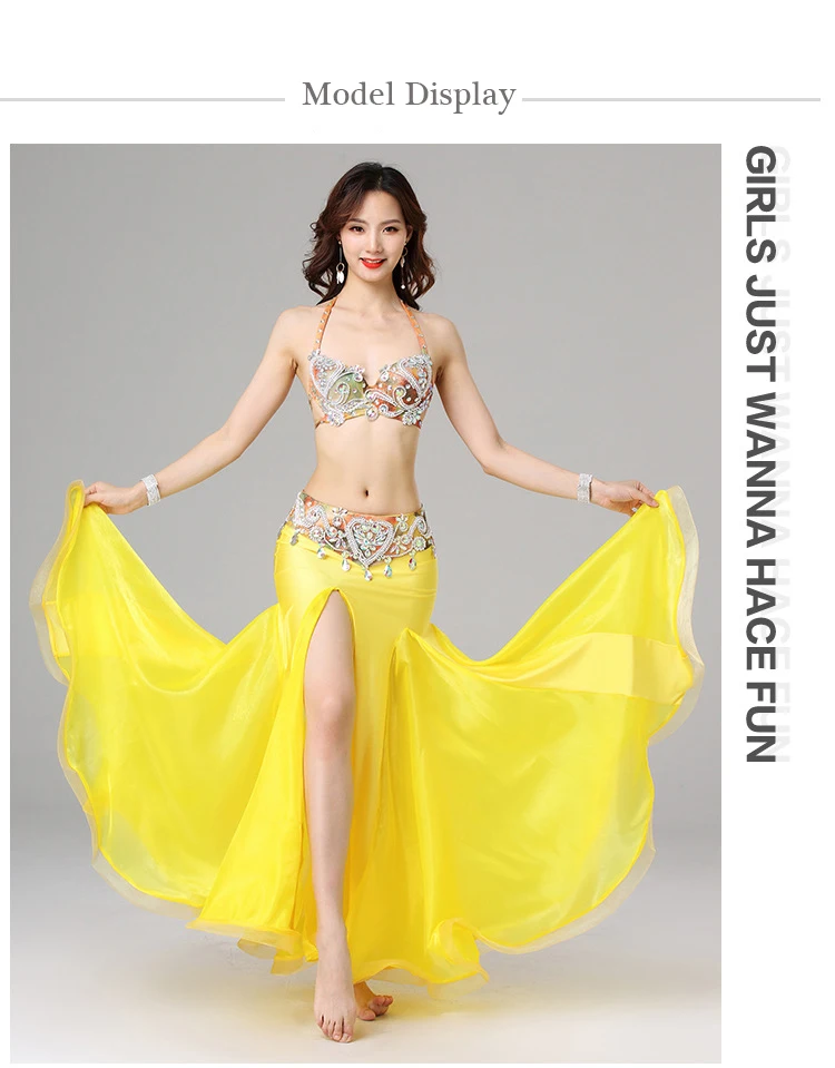 Faldas amarillas para danza del para mujer, faldas de lujo para danza del vientre, sin cinturón, trajes de danza Oriental - AliExpress Novedad y uso especial