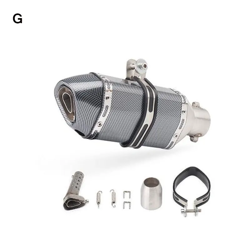Универсальный 51 мм мотоцикл Akrapovic глушитель Echappement Escape Moto трубы модифицировать для R6 MT09 Ninja 250 CB600 Скутер ATV - Цвет: G