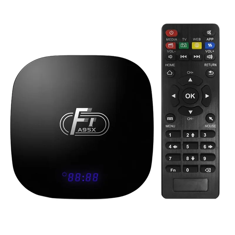 

A95X F1 Android 8.1 Tv Box Amlogic S905W Smart Tv Set Top Box Remote Control Quad Core Uhd 4K Vp9 H.265 1Gb / 8Gb 2.4G Wifi 100M