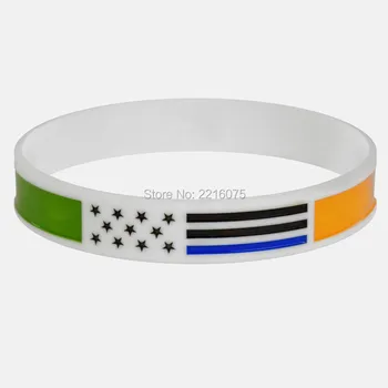 

300pcs Irish Thin Blue Line Motivational wristband silicone bracelets free shipping by DHL A