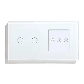 

BSEED EU Standard Smart Wifi Touch Switch 1Gang 2 Gang With Curtain White Crystal Glass Panel Smart Switch