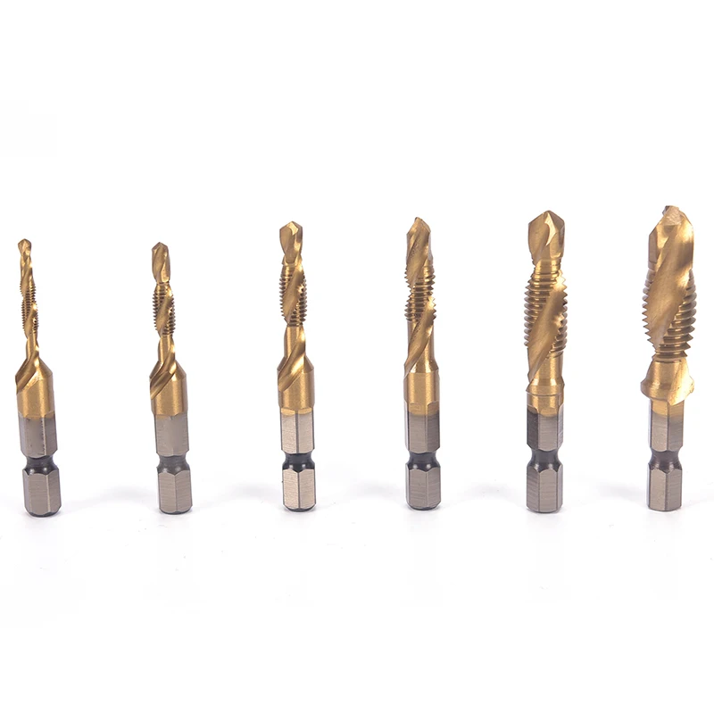 1PC Hex Shank Machine Taps Kit Metric Plug Hand Tap Drill Bits 6542 Screw Spiral Point Thread M3 M4 M5 M6 M8 M10 Metalworking
