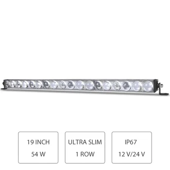 

DERI 4D Super Slim LED Light bar 19inch 54W Spot Beam Light Bar Single Row LED Work Lights For ATV UTV UAZ Off Road barra led