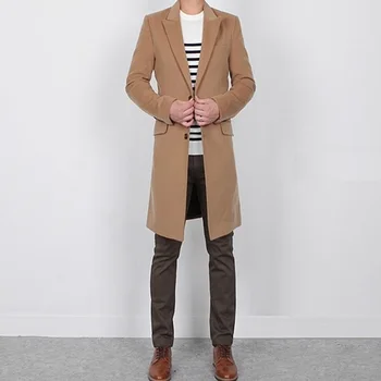 

ZOGAA Winter Fashion Men's Windbreaker Business Coats Casual Men Autumn Jackets Solid Coats Outwear 4 Colors Wool Overcoats