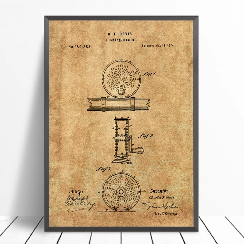 Fly Fishing Reel Patent Prints