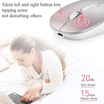 

2.4 Ghz Wireless Mouse Bluetooth 5.0 Rechargeable Portable Laptop Ergonomic and Silent For Pc Office Supplies Mouse and H3P7