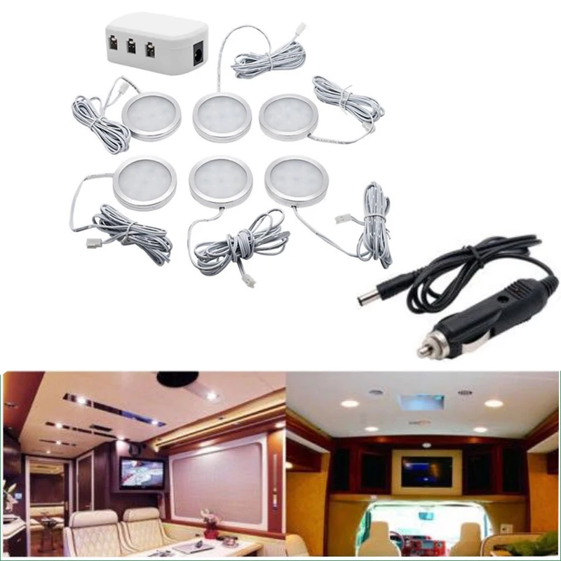 

6Pcs 2.5W Car LED interior light 12V LED Caravan Interior Lights RV Motorhome Caravan Lamp Motor Home Accessories Dome Light