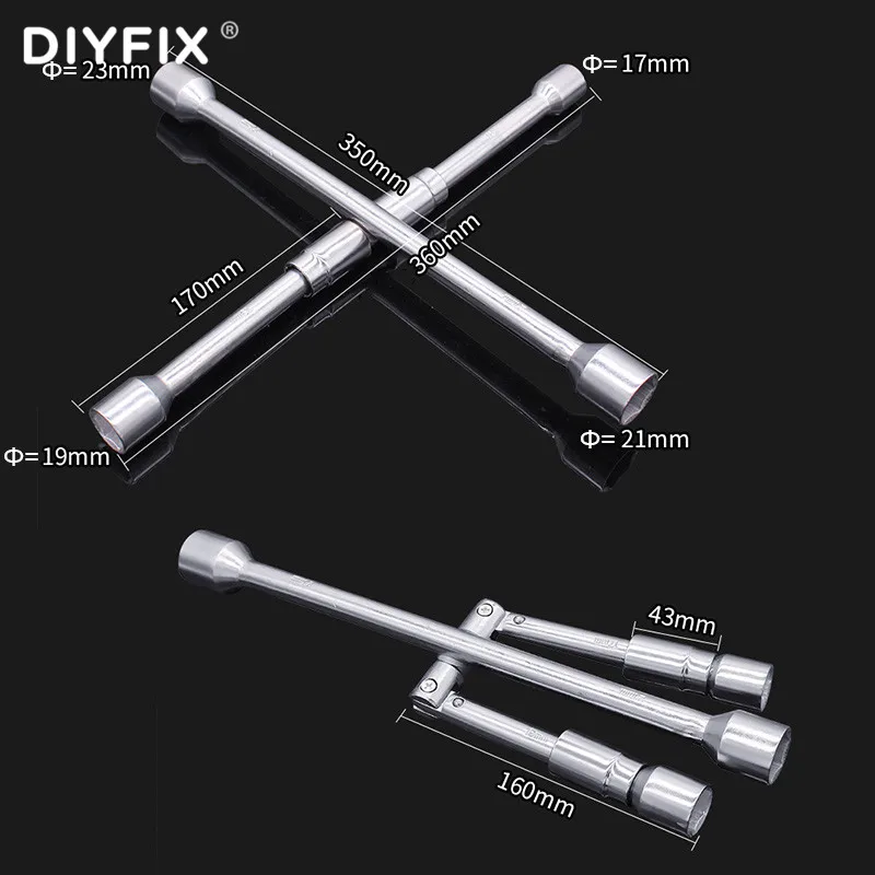 DIYFIX торцевой ключ для автомобильных шин, складной, экономичный, разборный, длинный, многофункциональный, аварийный, сменный ключ для шин, гаечный ключ