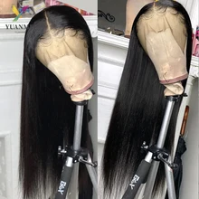 

YUANMEI 30 Inch Bone Straight Lace Front Human Hair Wig Straight 13x4 Lace Frontal Wig Brazilian Hair Wigs For Women Closure Wig