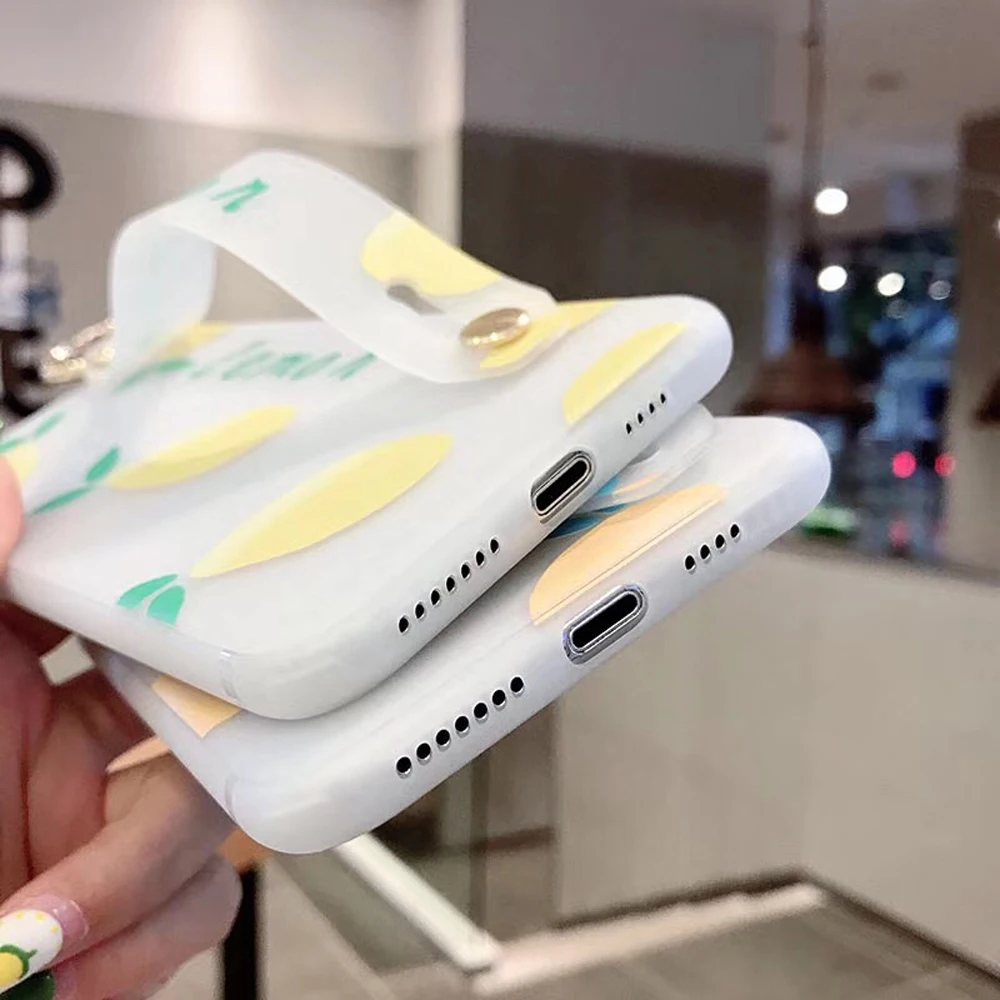 Чехол из ТПУ для samsung galaxy note 10 pro 9 8 A50 70 40 30 20 10 S10 S9 S8 plus, чехол, браслет-держатель, мягкий чехол для телефона с лимонным ремешком