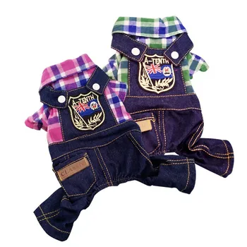 

Classic Plaid Cowboy Dog Clothes For Small Dogs Winter Coat French Bulldog Jacket Outfit Chihuahua Yorkshire Puppy Pet Clothes