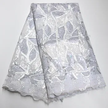 

New arrival African Handcut Organza Lace fabric beautiful Nigerian sewing clothes lots of sequins and stone high quality Wo514