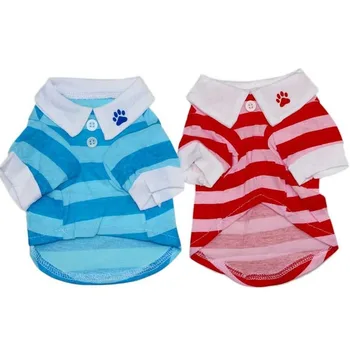 

Cartoon Dog Clothes Super for Small Clothing Pet Outfits Cute Spring Summer Sweater Yorkies Print Stripe Boy Ropa Para Perro