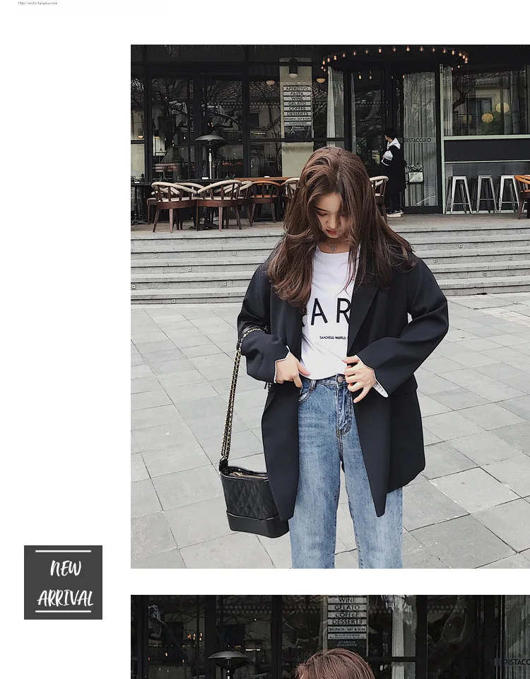 Фото фотосессия главный толчок Горячая маленький костюм пальто Женский стиль корейский стиль свободный ретро повседневный Роскошный Блейзер
