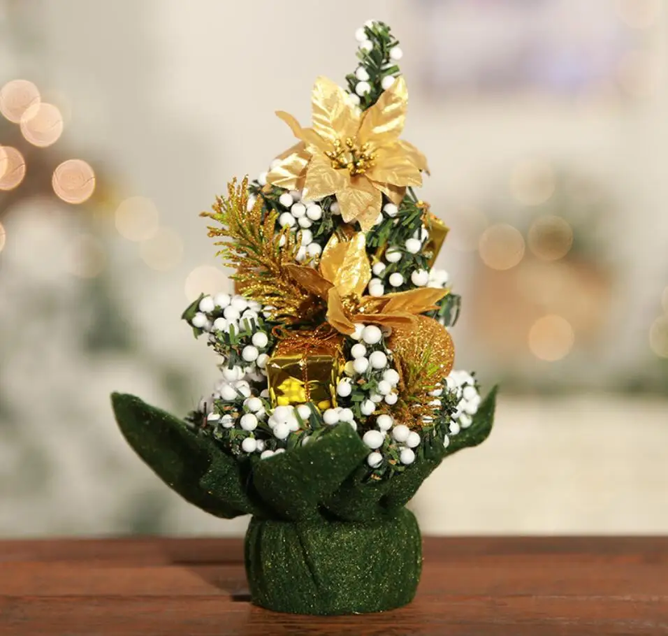 Синий New Mini Christmas Tree Small Tree Christmas Table Decoration Christmas Car Interior Accessories Living Room Bedroom Ornaments - Название цвета: Синий
