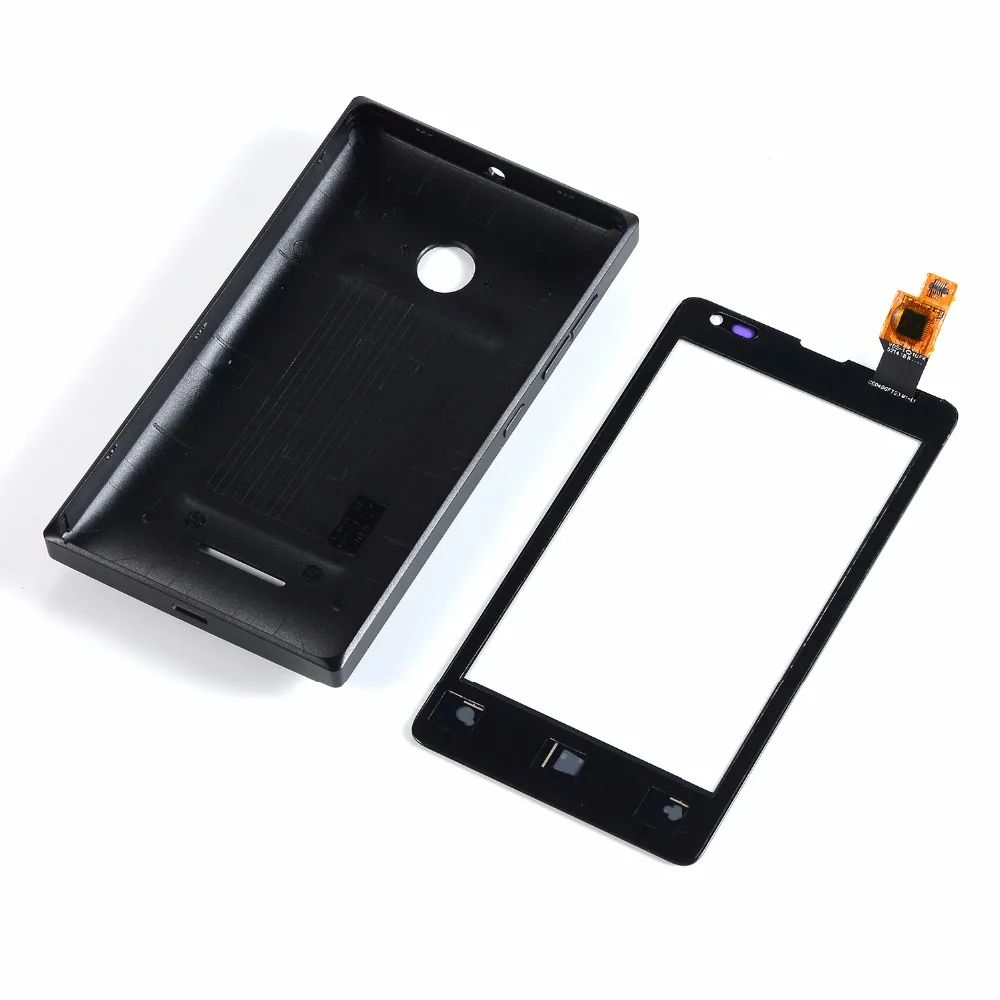 Чехол с сенсорным экраном для Nokia microsoft Lumia 435 N435 532 N532 дигитайзер панель+ задняя крышка батарейного отсека+ клей-наклейка