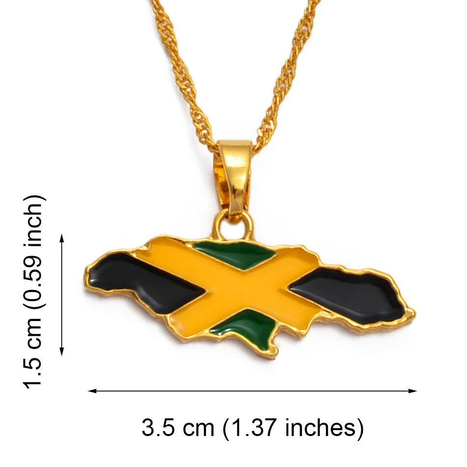 Jamaica Flag Key Ring - Yellow Plastic Medallion, Printed Design, Fun Keychain Accessory - View #8