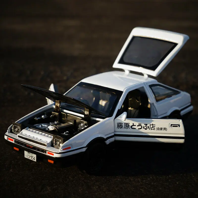 4 цвета 1/32 сплав литье под давлением Начальная модель автомобиля D AE86 оттяните назад со звуком и светом игрушки подарок детские игрушки коллекционные Brinquedos - Цвет: A