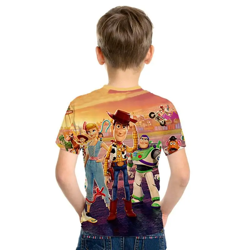 Популярный аниме История игрушек 3D estampado Nio moda nios desgaste amaderado Cool abrigo camiseta Buzz Lightyear nios ropacortamanga
