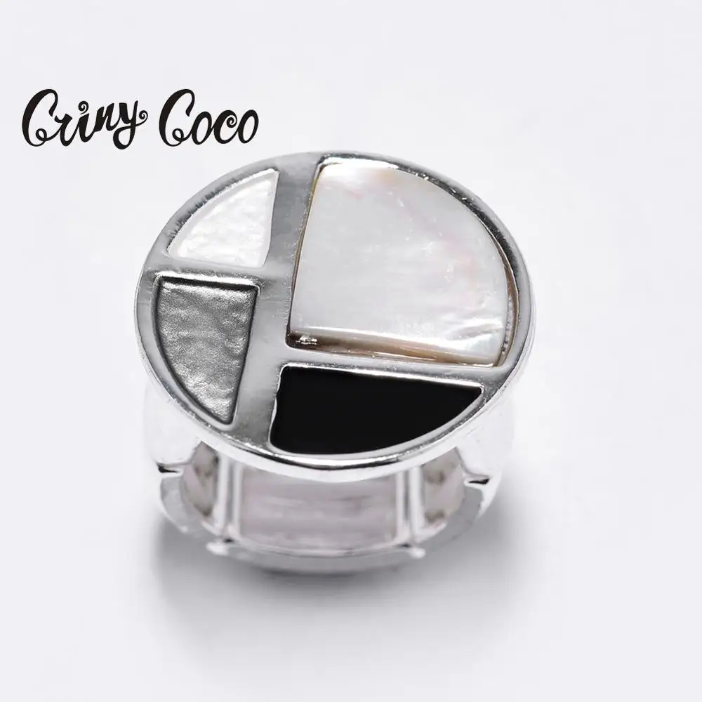 Креативное кольцо Cring Coco для женщин и девочек Трендовое серое эмалированное из цинкового сплава ювелирные