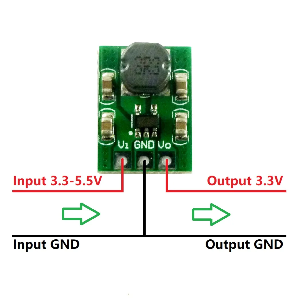 

mini size 2A DC DC Buck Converter 3.3-5.5 to 3.3V Module Step Down Voltage Regulator Module replace ams117-3.3