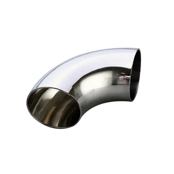 

304 sanitary food grade 90 degree elbow inner and outer fine polished mirror surface welded stainless steel large diameter pipe