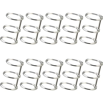 

3 Ring Metal Loose Leaf Binders Book Rings with 20 mm Inner Diameter for DIY Travel Diary, Photo Album, Binding Combs (Silver, 1