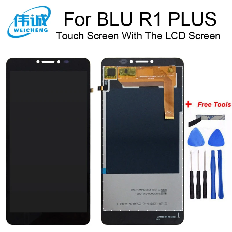 WEICEHNG For BLU R1 PLUS R0071UU R0051UU LCD Display Touch Screen Glass DIgitizer Complete Assembly Replacement +Free Tools | Мобильные